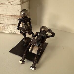 Appel’s Bolt People Metal Art Sculpture - Psychiatrist & Patient Figurine Signed